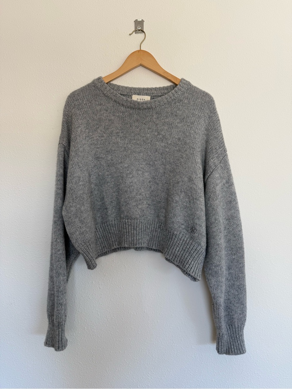 DISSH Wool Blend Grey Crewneck Sweater
